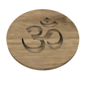 Symbole « Om » en bois massif – Petit Format – 9cm