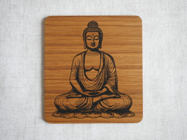 Bouddha - Gravure laser sur Chêne - Taille M