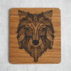 Loup - Gravure laser sur Chêne - Taille M