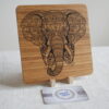 Éléphant - Gravure laser sur Chêne - Taille M – Image 2