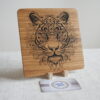 Tigre - Gravure laser sur Chêne - Taille M – Image 2