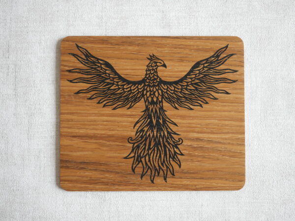 Phoenix - Gravure laser sur Chêne - Taille M