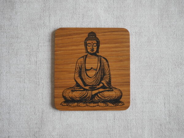 Bouddha - Gravure laser sur Chêne - Taille S