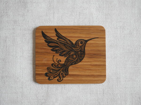 Colibri - Gravure laser sur Chêne - Taille S